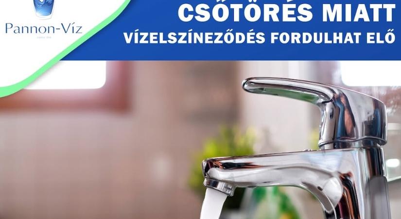 Csőtörés miatt elszíneződhet a víz Győr-Ménfőcsanakon