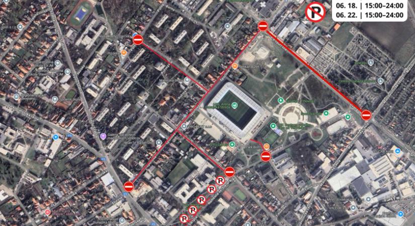Útlezárások Dunaszerdahelyen az U21-es labdarúgó-Európa-bajnokság miatt