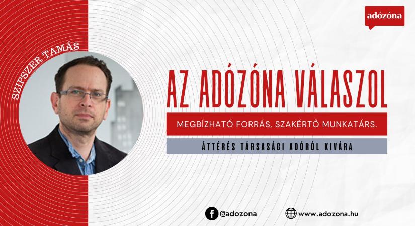 Az Adózóna válaszol: áttérés társasági adóról kivára