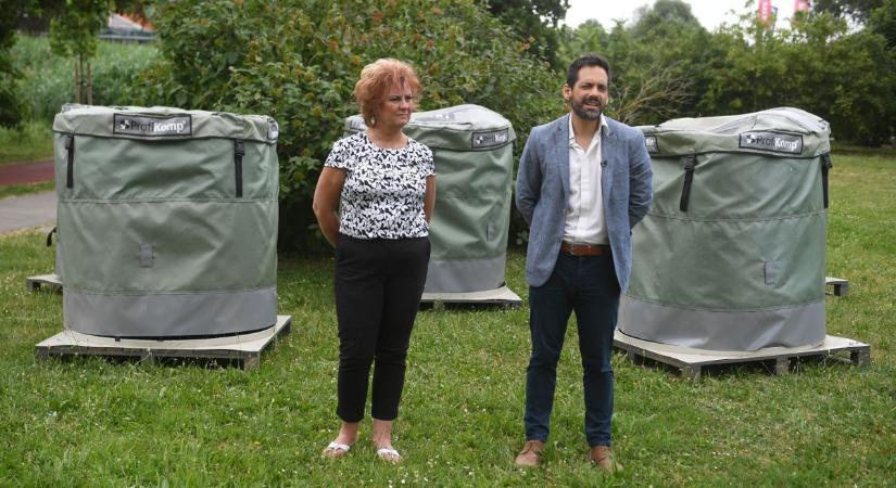 Környezetbarát komposztálok kerültek Kaposvár közterületeire
