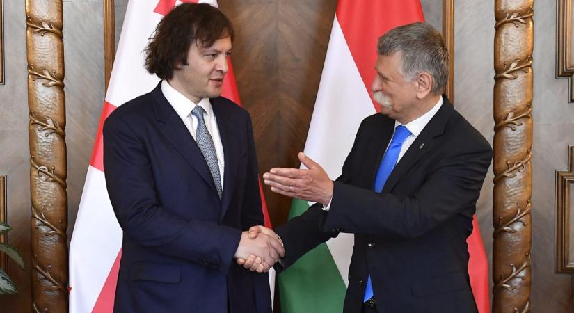 Kövér László az Országházban fogadta a georgiai miniszterelnököt