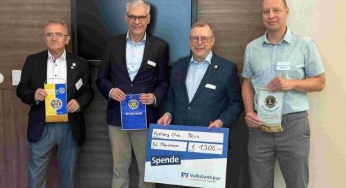 A Rotary Club Pforzheim 1.500 euró támogatást adományozott