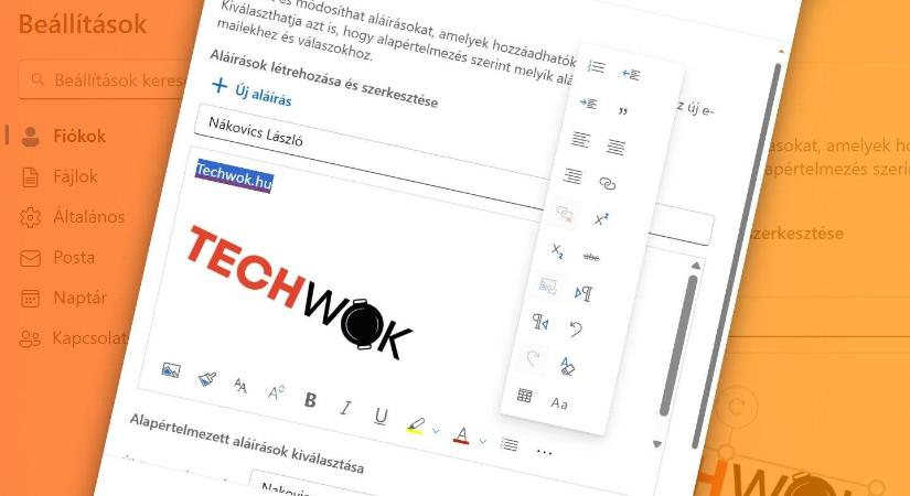 Linkkel ellátott aláírás létrehozása Outlookban a levelekhez