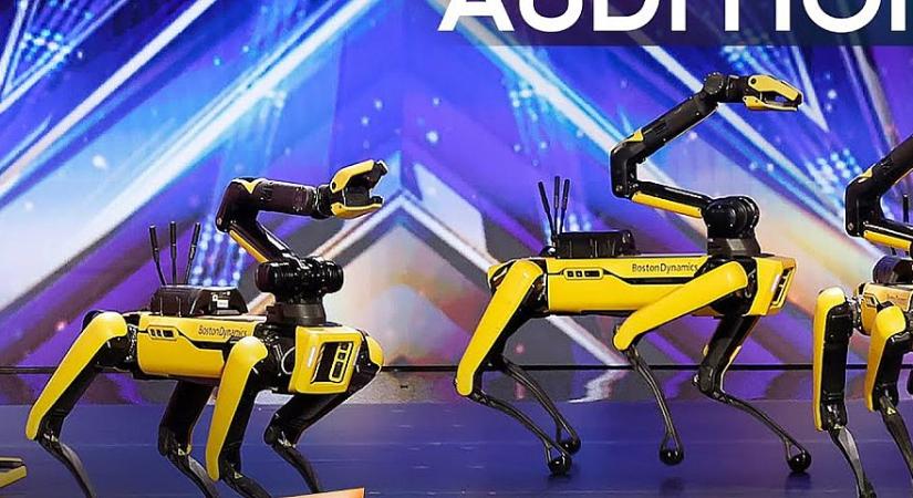 Videón, ahogy a Spot robotkutyák fellépnek az amerikai Megasztárban