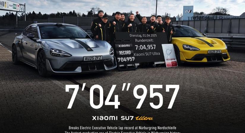 Villámgyors idővel döntötte meg a középkategóriás elektromos autók körrekordját a Nordschleifén a Xiaomi SU7 Ultra