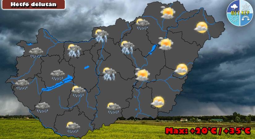 Hidegfronttal kezd az új hét, záporeső, zivatar is kialakulhat
