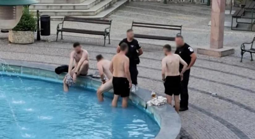 Nem volt medence, jó lett a szökőkút is – rendőrt hívtak a komáromi pancsra