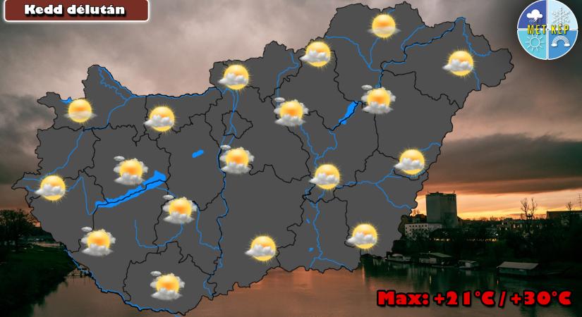 Eleinte még előfordulhat eső, záporeső, majd délutánra szűnik a csapadék