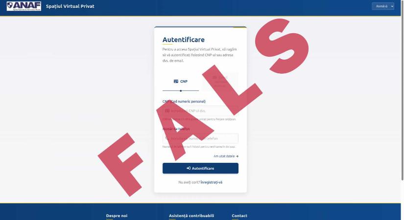 Hamis ANAF-weboldalra figyelmeztet a pénzügyi hatóság: adatlopás a csalók célja - Maszol