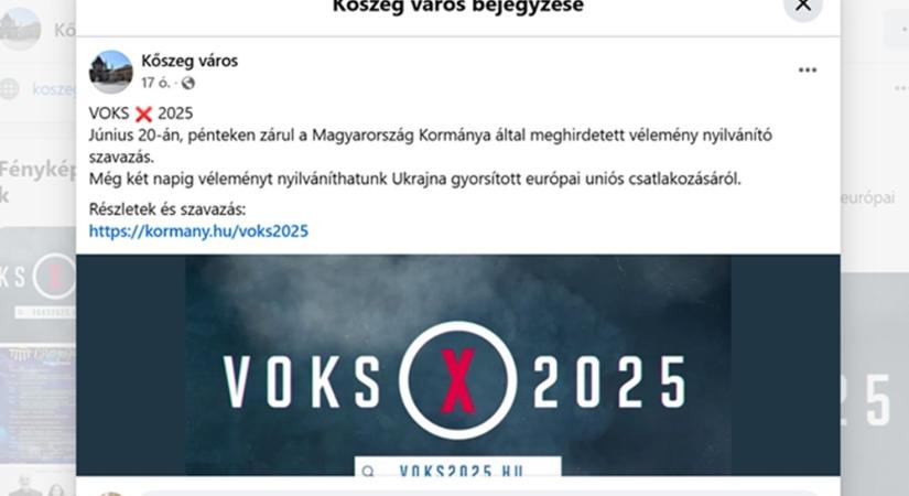 Fullba nyomja a Voks X 2025 propagandát Kőszeg hivatalos Facebook-oldala - Ugytudjuk
