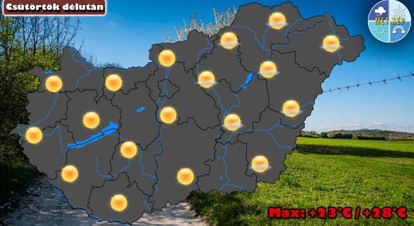 Péntek délután kellemes, nyárias meleg időben lesz részünk - MetKép