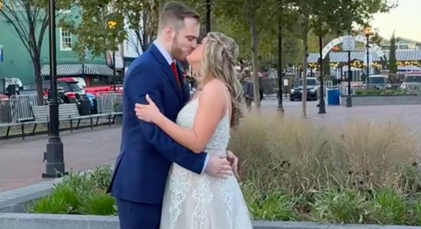 A parkban tartja az esküvőjét a pár: egy vendégre senki nem számított - Videó - TWN