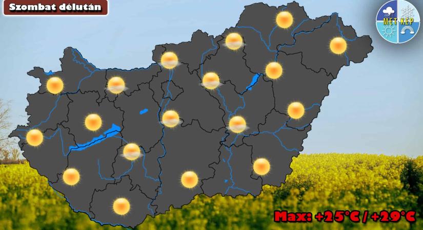 Szombaton is marad a nyárias idő - MetKép