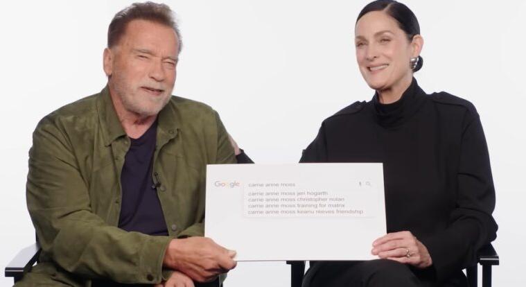 Carrie-Anne Moss és Arnold Schwarzenegger válaszolgatnak a netezők legkeresettebb kérdéseire – videó - Hetedik sor