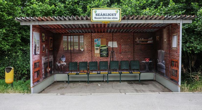 Különleges buszmegállók: egy kutya és egy cica őrzi a szárligeti buszvárót - Kemma