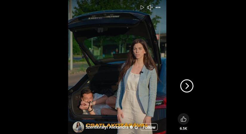 Ezzel az indoklással utasították el a Szentkirályi Alexandra csomagtartós videója miatti feljelentést - Magyar Hang