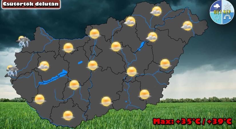 Tetőzik a hőhullám, este hidegfront érkezik - MetKép