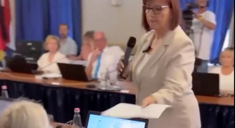 A fideszes képviselő csak pislogott, amikor Gy. Németh Erzsébet elétoppant, és átadta neki a lemondó nyilatkozatot - Ellenszél