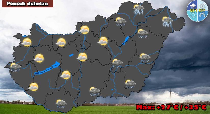 Pénteken szeles lesz az idő, záporok, zivatarok is előfordulhatnak - MetKép