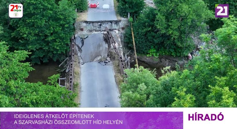 Ideiglenes átkelőt építenek a szarvasházi összeomlott híd helyén (videó) - Karpat.in.ua
