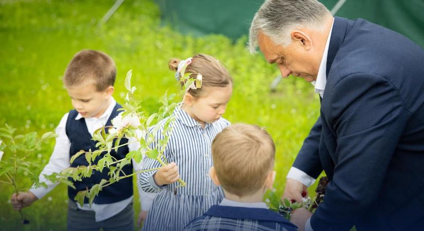 Orbán az unokáira büszke, de felelősséggel van minden magyarért