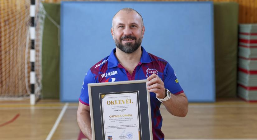 Győr Sportjáért díjat vehetett át Csonka Csaba