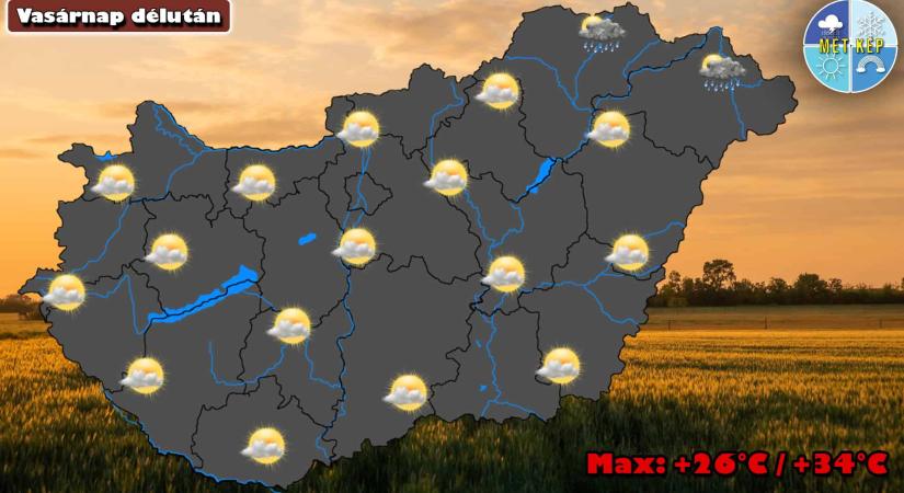 Vasárnap már erősödik a nappali felmelegedés, újra kánikula lesz