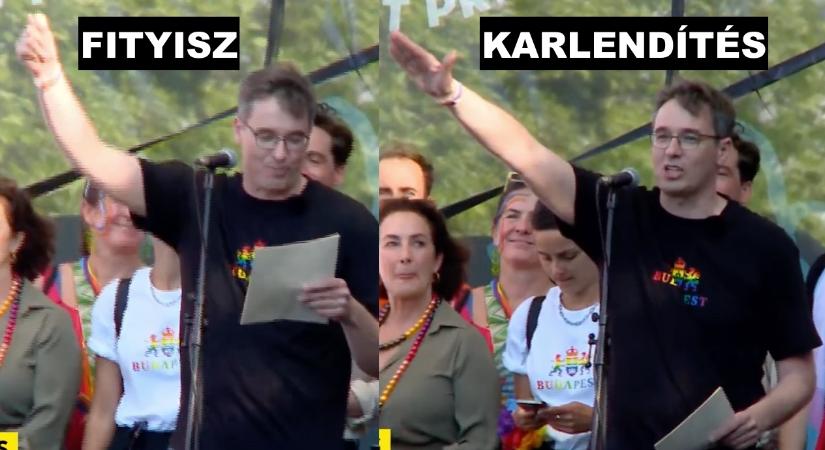 A balliberális sajtó mentegeti Karácsony karlendítését