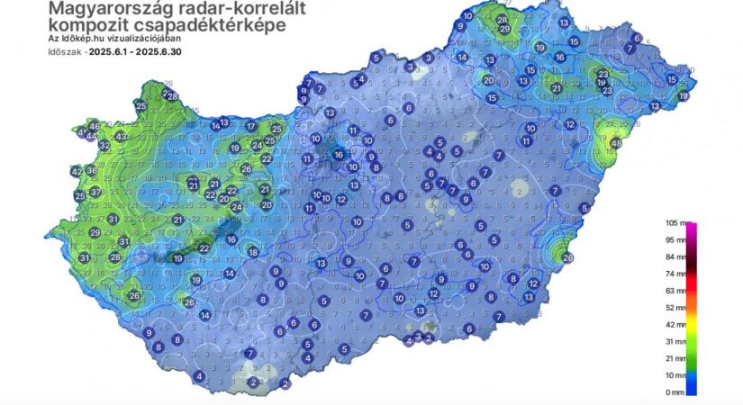 Nem esett júniusban az eső, holott alapvetően ez lenne a legcsapadékosabb hónap Magyarországon