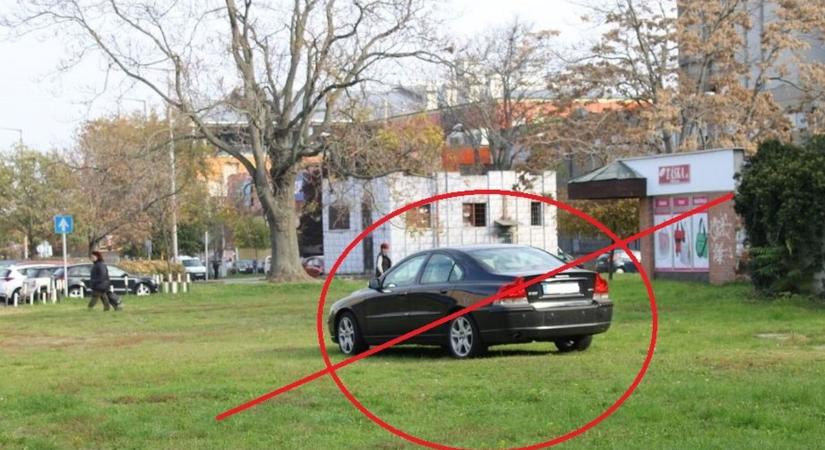 Megtiltották a zöldterületre parkolást