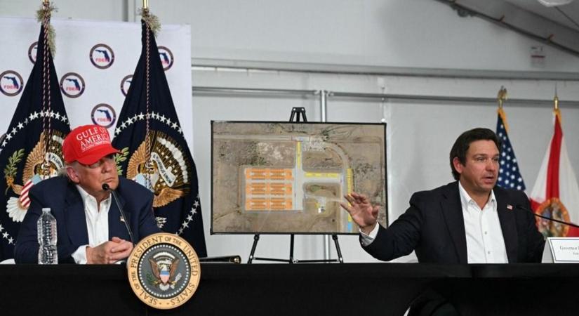 Megnyílt Trump szuperbörtönét, ahol a deportálásra váró illegális bevándorlókat őrzik majd