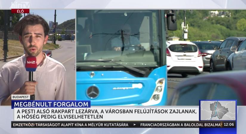 A pesti alsó rakpart lezárva, a városban felújítások zajlanak, a hőség pedig elviselhetetlen  videó