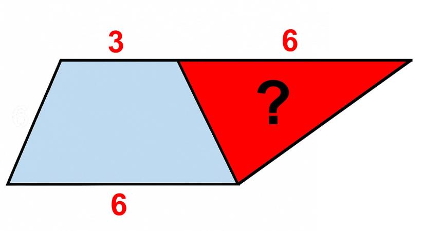 Agykarbantartó matek, villámgyors geometria: meg tudja mondani 1 perc alatt, mekkora a piros háromszög területe?