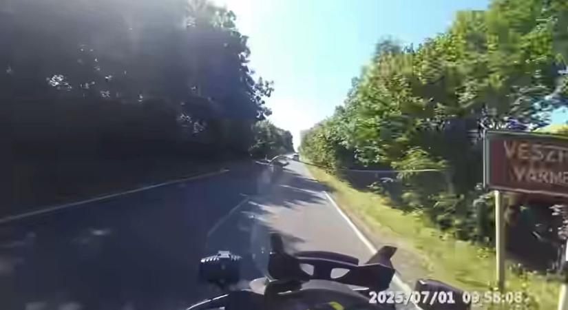 Őzek ugrottak a motoros rendőr elé, nem sokon múlt a baleset (videó)