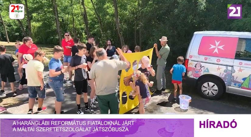 A haranglábi református fiataloknál járt a Máltai Szeretetszolgálat játszóbusza (videó)