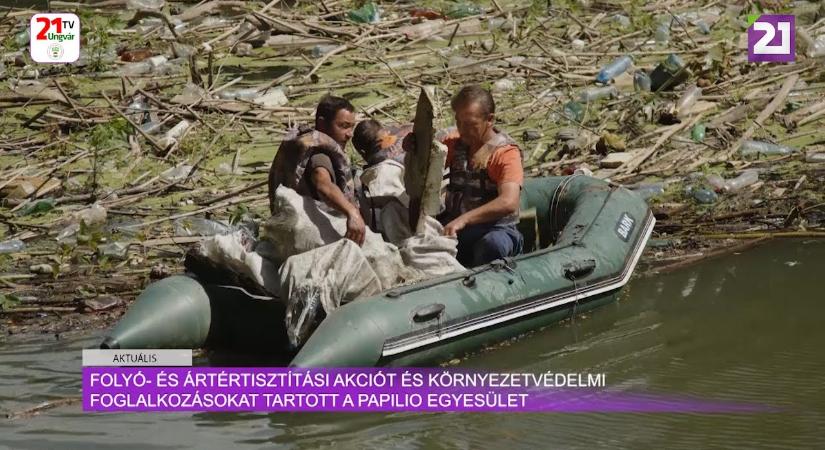 Folyó és ártértisztítási akciót és környezetvédelmi foglalkozásokat tartott a Papilio egyesület (videó)