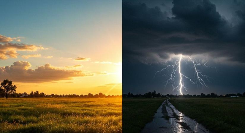 Pénteki időjárás: 40 fokos hőség és heves zivatarok csapnak le az országra