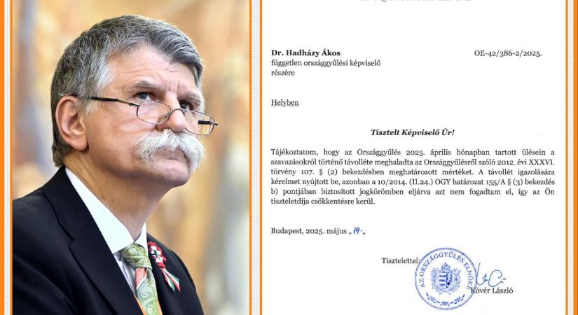 Kövér 800 ezerre büntette Hadházyt, mert nem volt bent. szavazni olyan üléseken, amikről korábban kitiltotta őt