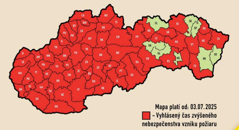 Tűzgyújtási tilalom van az ország legtöbb járásában