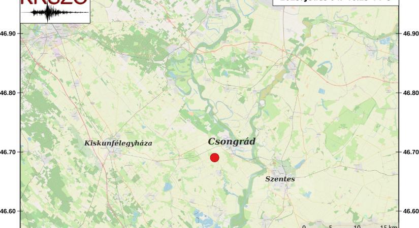 Gyenge földrengés volt Csongrádnál