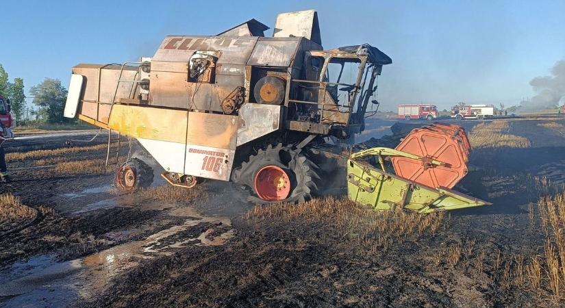 Sorra perzselik fel a tüzek a termőterületeket és a gépeket Bács-Kiskunban – videóval