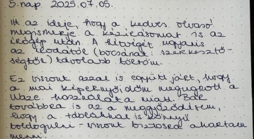 Annyira analóg ez a nap, hogy kénytelen voltam tollat ragadni