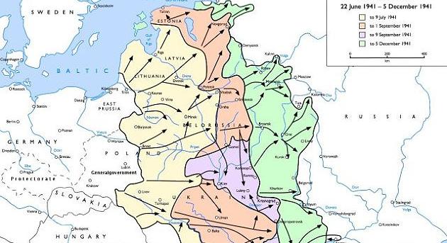 Egy térkép, ami sokat elárul azokról az időkről, amikor Németország megtámadta a Szovjetuniót