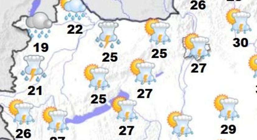 Zivatarokkal és lehűléssel érkezik a hidegfront hétfőn