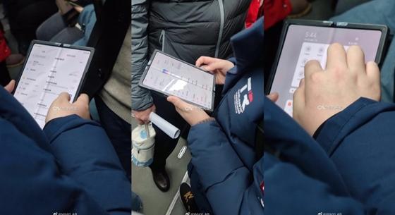 A kínai metrón készült lesifotó a Xiaomi összehajtható okostelefonjáról