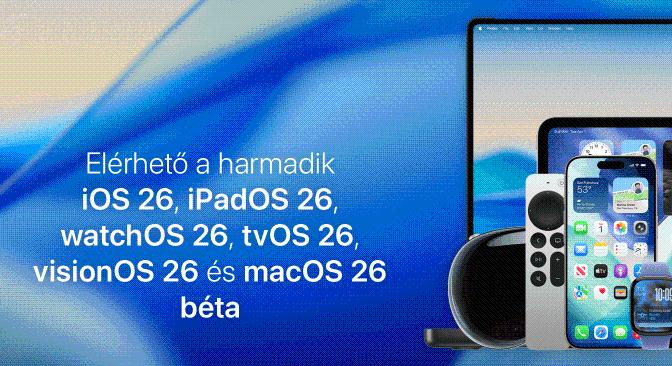 Elérhető a harmadik iOS 26, iPadOS 26, watchOS 26, tvOS 26, visionOS 26 és macOS 26 béta