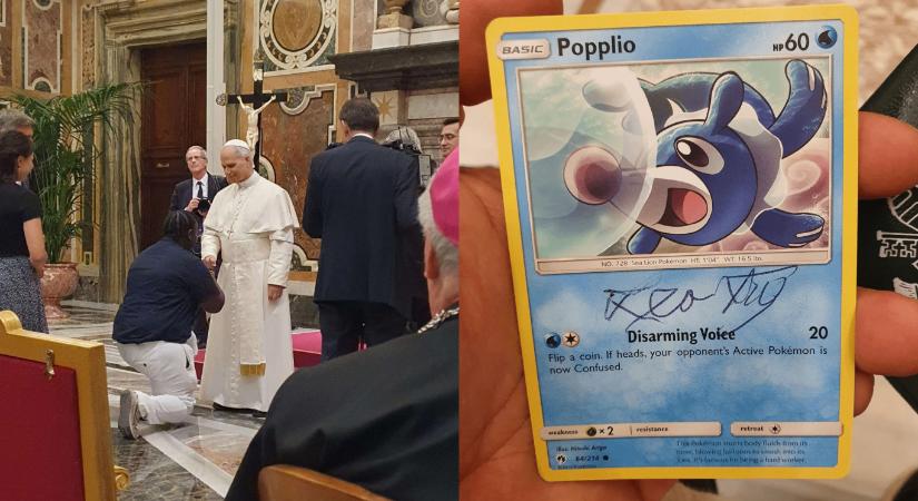 Egy szóvicc kedvéért dedikált Pokémon kártyát XIV. Leó pápa