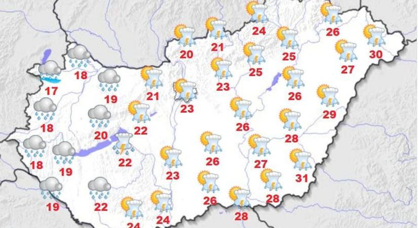 Zivatar, szél, eső – Az időjárás kedden is kiszámíthatatlan marad