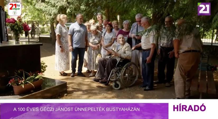 A 100 éves Géczi Jánost ünnepelték Bustyaházán (videó)