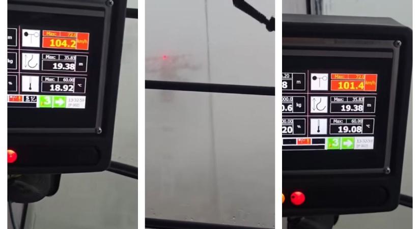 Félelmetes videó Debrecenből! Valaki egy toronydaru tetején bekkelte ki a pusztító vihart